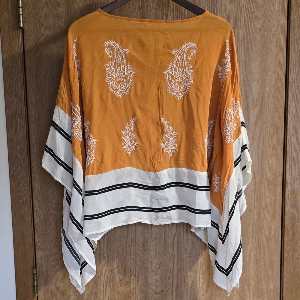 Anthropologie Floreat Sunglow Embroidered Caftan Kimono Blouse - Picture 3 of 11